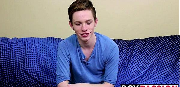  Adorable twink guy Nico Michaelson gets horny and wanks it